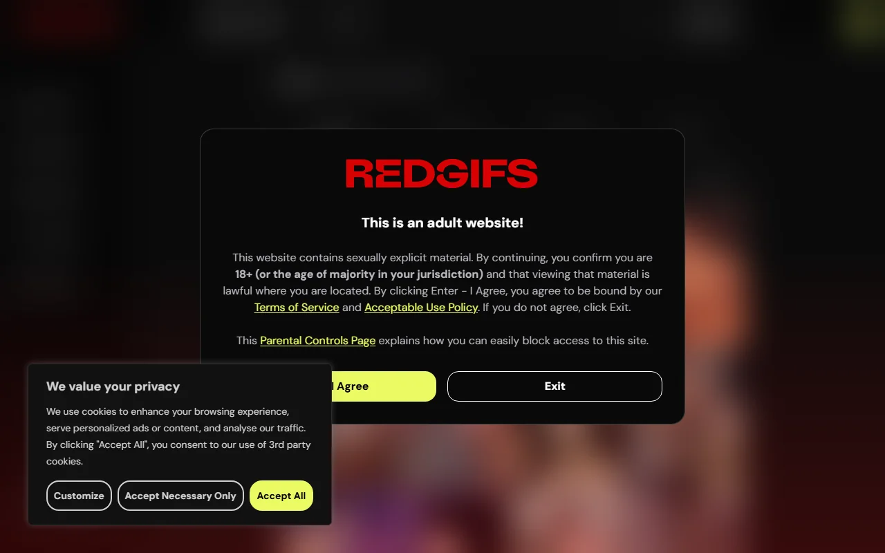Screenshot of Redgifs Goth Review